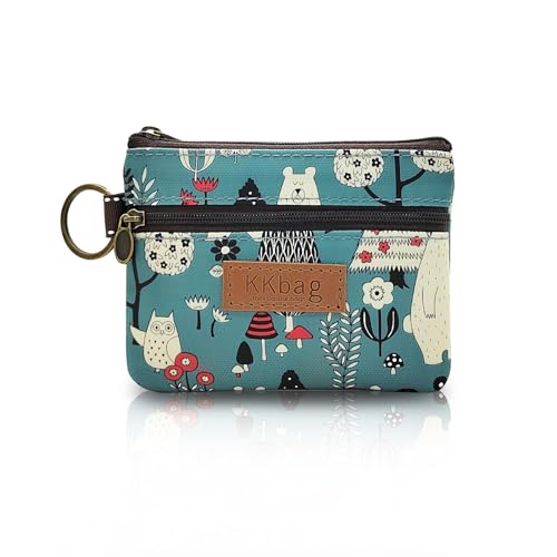 Image of Coin Bag, Waterproof Coin Wallet Small Coin Purse with Zipper and Keyring, Cute Coin Pouch for Women and Girls, Change Purse Mini Storage Bag for Coin, Cards, Keys, Lipsticks (light blue)