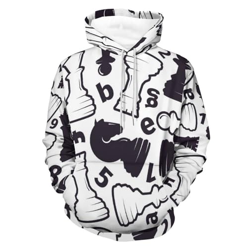 Hoody sweatshirt pull chaud à motif échecs géométriques
