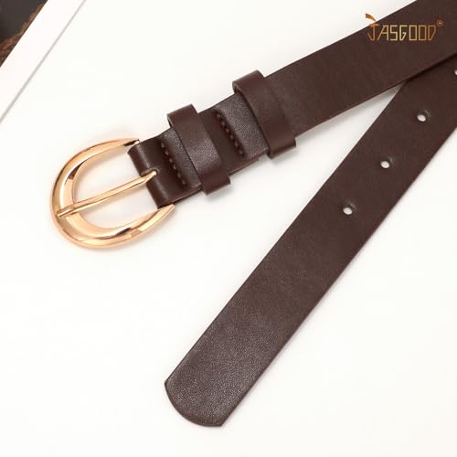 JASGOOD Women Leather Belt with Gold Buckle Fashion Women Belt Ladies Casual PU Leather Belt for Jeans Pants Dress4