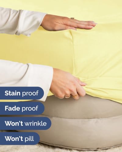 Image of Extra Deep Flex Top Split Head King Fitted Sheet - Hotel Luxury Single Fitted Sheet Only - Easily Fits 18 inch to 24 inch Mattress - Ultra Soft, Wrinkle Free w /Extra Deep Pockets - Yellow