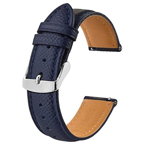 Correa de reloj de piel BISONSTRAP con liberación rápida, 22mm, azul oscuro Cover