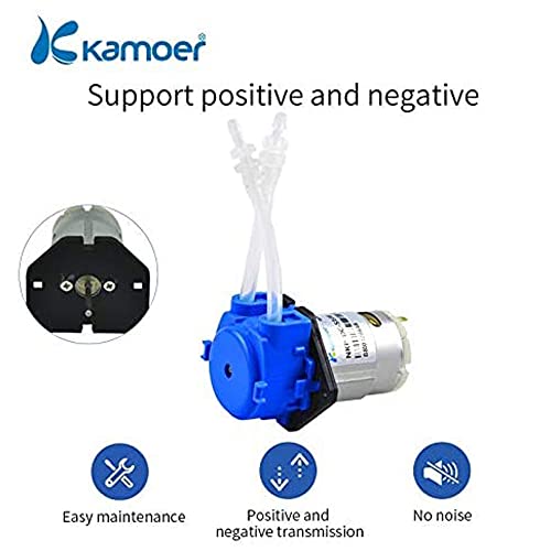 Image of Low flow peristaltic pump 12V dc Kamoer NKP DIY liquid small dosing pump for aquarium lab analytical 3mm ID x 5mm OD Blue