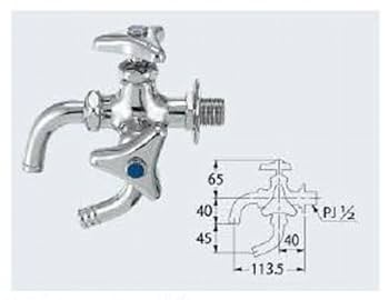 704-113-13￼ 双口万能ホーム胴長水栓 Amazon | カクダイ KAKUDAI 【704-113-13】万能ホーム双口胴長水