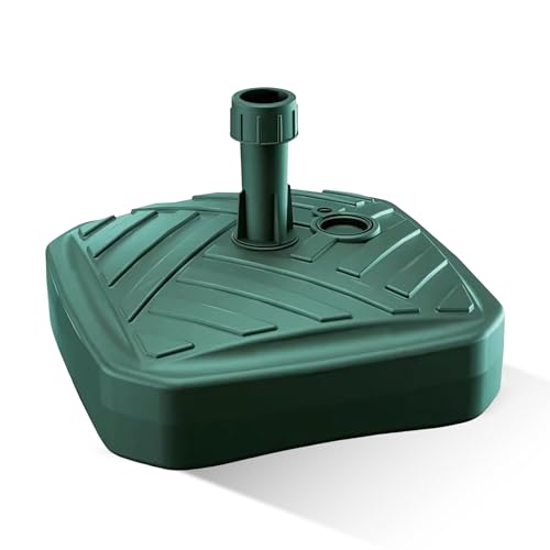GARDENIX Base per ombrellone, Quadrato, Verde, in plastica, riempibile con Sabbia, Acqua, Ghiaia in Giardino, Spiaggia, terrazza, ombrellone portaombrelli, Supporto per ombrellone