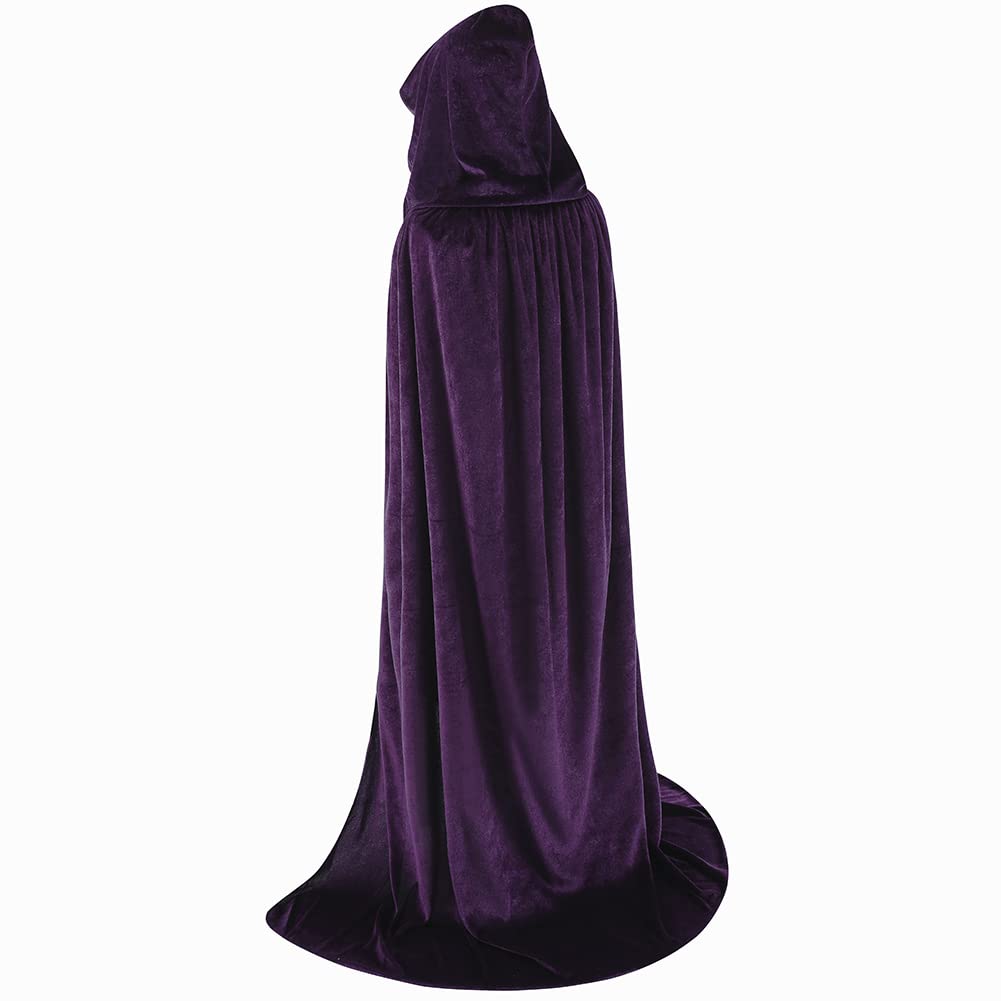 HAPNBCELE Unisex Velvet Cape Hooded Cloak - Image 2