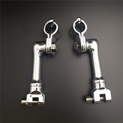 Miniatura 5 de XKMT-Kit de montaje de clavijas de carretera ajustables en ángulo largo cromado compatible con bicicleta con 1 pulgada (1") 0.984 in protector del