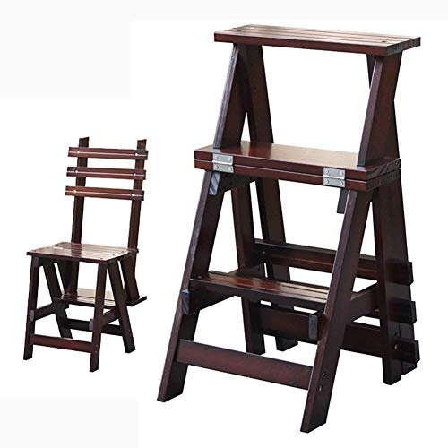 Taburete de escalada de madera plegable tres peldaños interiores 4