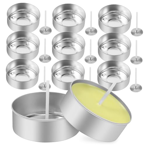 150 piezas de recipientes de aluminio para velas con mechas