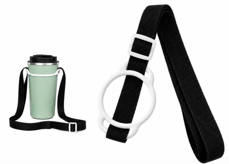 2 Pc Water Bottle Strap Holder for Kids and Old Parents | Adjustable Strap with Clip | Easy use for Travel | Hands-Free Bottle Sling Strap for Backpack, Hiking, Camping & Outdoor Use (Black, Big)-image-11