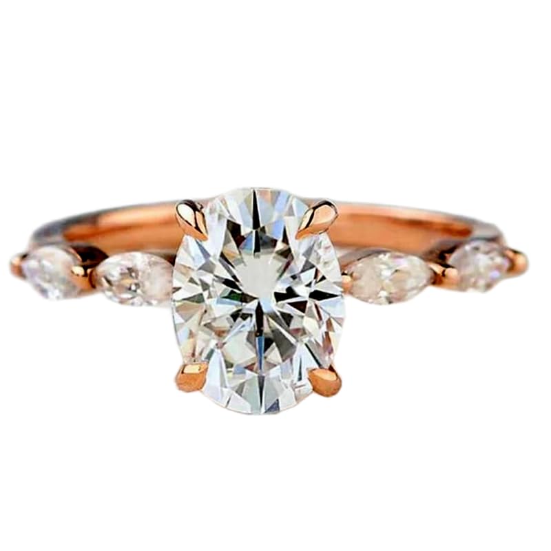 Pierre CZ naturelle transparente sur bague imposante en argent 925 plaqué or