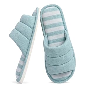 shevalues Open Toe House Slippers for Women Men Soft Cotton Indoor Shoes Memory Foam Slip On bedroom Slippers