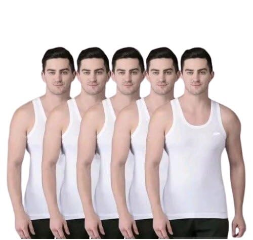 Modern Comfortable Sleeveless Cotton Vest Set of Three Lightweight Everyday Inner Garment for Men White 2XL-image-41