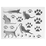 Prendre 立体 3D 猫 肉球 カーステッカー 小物 ねこ 車 スーツケース 傷隠し 可愛い 立体ステッカー (シルバー) PR-3DCAT-SV