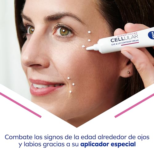 Miniatura 5 de Nivea Cellular Expert Filler - Contorno De Ojos Y Labios - Antiarrugas - Efecto Rellenador 24h - Con Ácido Hialurónico Y Ácido Fólico - Crema Antiedad - Extra Firmeza - Todo Tipo De Pieles - 15 Ml