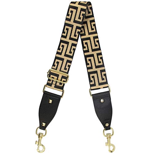 Duwi Wide Purse Strap Multicolor Striped Guitar Style Strap Adjustable Canvas Crossbody Bag Strap2