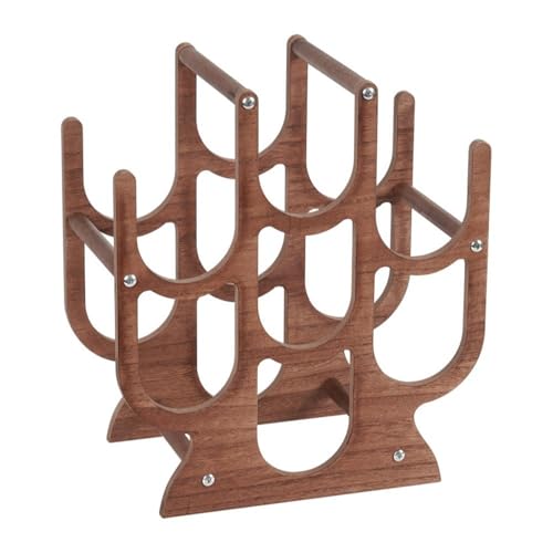 Soporte para 7 botellas de vino de madera oscuro