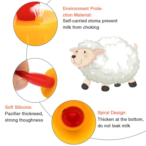 Image of HASTHIP Feeding Nipples for Lamb Feeding Bottles Red Nipples for Lamb Food Grade HDPE Safe Feeders Lambs,Goats,Calves Piglets Set of 10Pcs