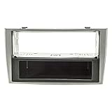 Farbe: dunkelsilber tomzz Audio 2440-027 Radioblende Metallschacht kompatibel mit Peugeot 308, 308CC, RCZ, Silber