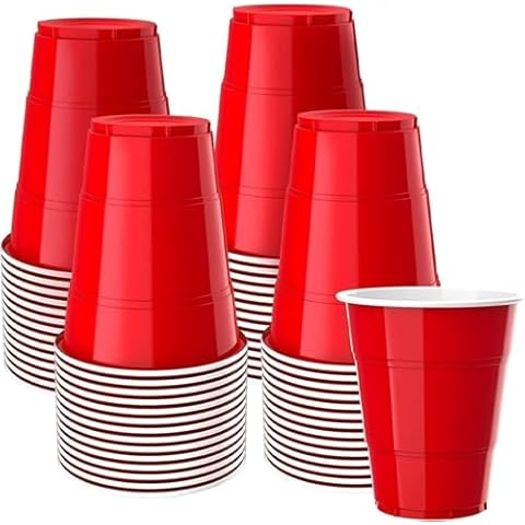 POLARIS PRIVATE LTD 50 Pack Red Disposable Cups Cover