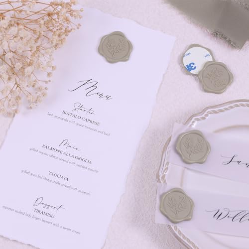 image for UNIQOOO Wax Seal Stickers - Eucalyptus Wedding Invitation Envelope Sea