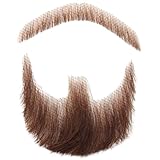 Barba falsa Cabello humano Barba realista Bigote falso Invisible Vello facial falso Disfraz Barba Barba de encaje Barba falsa Niños Vello facial falso para hombres Vestir Halloween Cosplay Fiesta de d