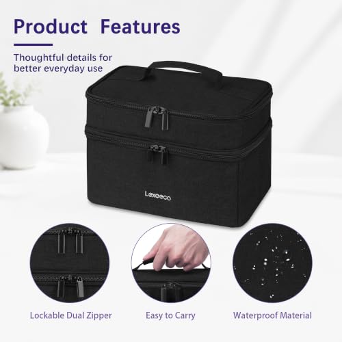 Image of Lexeeco Dual Layers Medicine Pill Bottle Organizer Bag with Lockable Zipper