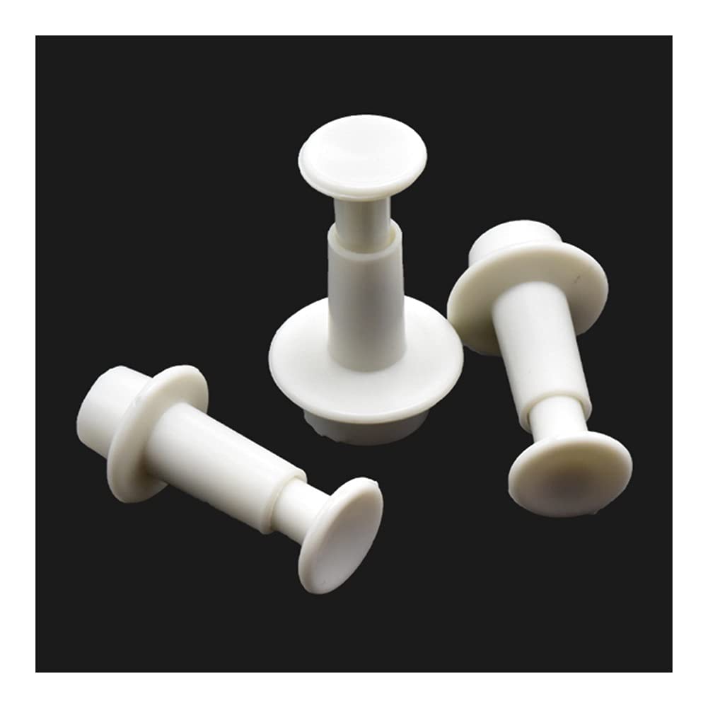 Piping Tips 3Pcs/Set Fondant Cake Cookie Cutter Embossed Ejector Stamp Plunger Mold DIY Kitchen Baking Cake Decorating Tools (Color : 3pcs circular)