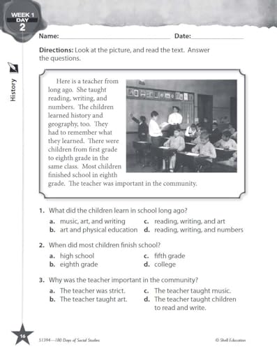 Shell Education 51394 180 Days: Social Studies For 2Nd Grade Practice Workbook thumb #5
