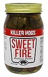 Killer Hogs Sweet Fire Pickles | Always Crisp Pickles with Sweet and Spicy Heat | Great with BBQs, Grilling, and Everday Meals | 16 oz