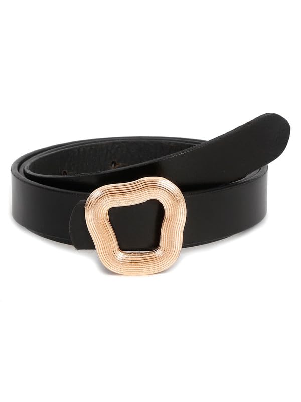 teakwood leathers Women Leather Belt with Golden Buckle Adjustable Holes, Casual Durable for All Occasions,Classic Design for Mordern Outfits - Leather Belt for Women | T_BT_W_26_P-picture-7