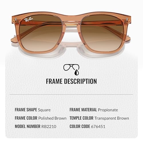Ray-Ban RB2210 Square Shaped Sunglasses for Men & Women with Official RAYBAN Eyewear Kit3