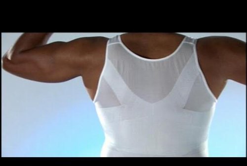 Frogwill Mens Posture Correction/Support/Pain Relief Slimming Body Vest Shirt (L, Black-New)4