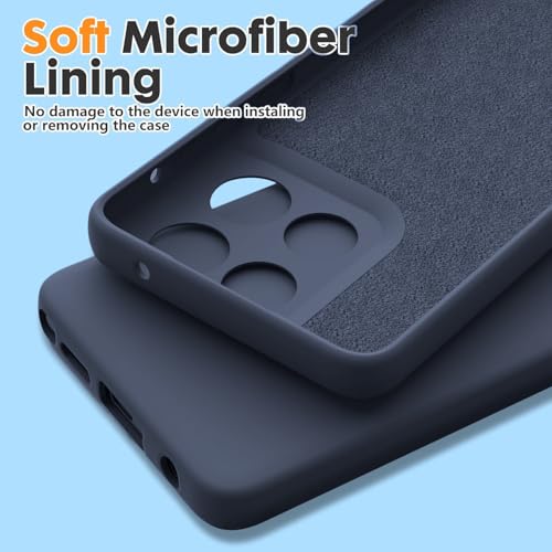 Image of DIZORO Microfiber Candy Case for Motorola Edge 60 Pro 5G Smooth Touch Cushion Liquid Soft Silicone Gel Rubber Phone Cases Non-Slip Full Body Protective Shockproof Back Cover - Navy