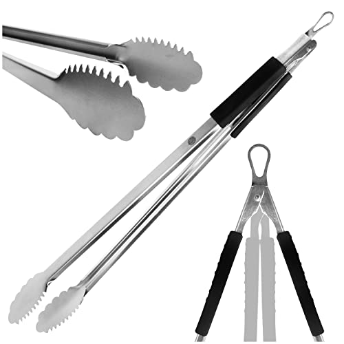 Heavy Duty Tongs (24 Inch) Super Long For Grilling - Extra Long Tongs For Bbq Outdoor Kitchen Cooking - Long Handle Metal Grill Tools Barbecue Tongs - Stainless Steel Tongs For Cooking #TOP7