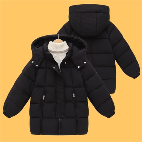 Hooded Puffer Coats for Boys Girls Winter Zip Up Warm Plus Lined Jacket Kids Soft Cotton Fleece Padded Down Outerwear3