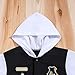 IURNXB Baby Boy Girls Long Sleeve Button Patchwork Hooded Baseball Jacket Casual Fashion Streetwear Romper 0-18 Months (Black,3-6 Months)
