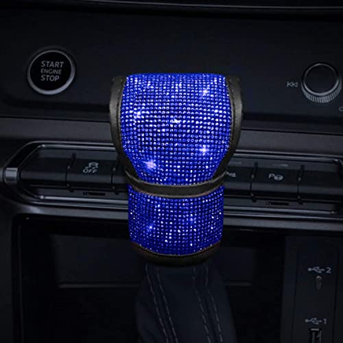Mlovesie Plush Auto Gear Shift Knob Cover With Crystal Glitter Bling Rhinestones For Girls,Lady Universal Fit (Bling) (Blue) #TOP12