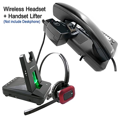 Wireless Headset For Desk Phone With Remote Hook On And Off Handset Lifter, 300 Feet Mobility 8 Hours Talking (Explorer) #TOP1