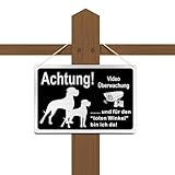 Goodvia Freilaufender Hund Videoüberwacht 30x20cm Metall Aluminium, Hunde Schilder Lustig und für den Toten Winkel Bin Ich Da