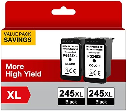 245XL Ink Cartridges for Canon PG-245 XL 2 Black Compatible for PIXMA MG2420 MG2520 MG2522 MG2525 MG2920 MG2922 MG2924 MG3020 MG3022 MG3029 TR4520 TR4522 TS3120 TS3122 TS3320 TS202 TS302 Printer