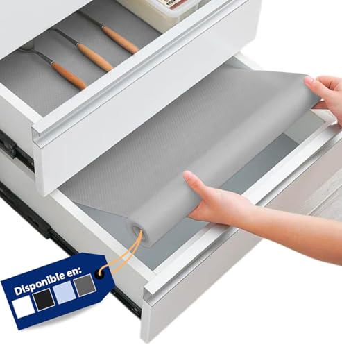 Linda's Essentials Tapis Fond de Tiroir - Rouleau Antiderapant pour Tiroir de Cuisine - Protection pour Frigo, Placard, Meuble et Interieur - 60 x 500 cm