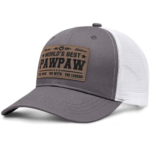 Image of Fathers Day Dad Papa Gifts from Daughter Son Wife, Unique Men's Hat for Dad Grandpa Husband, Leather Pattern Baseball Cap