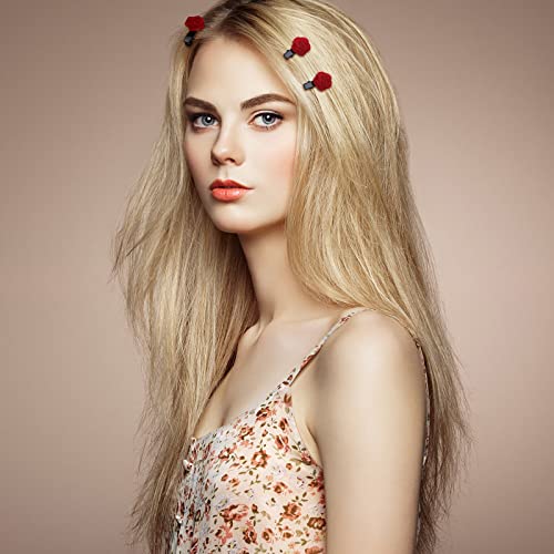24 Pcs Christmas Red Flower Hair Clip Little Camellias Alligator Clip Flower Hair Barrettes Rose Hair Clip Small Flower Hair Accessories For Women Girls Wedding Bridesmaid Bride #TOP5
