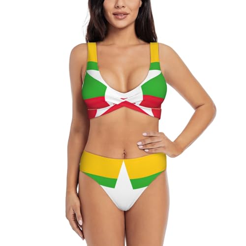 Maillot de bain 2 pièces ventre plat motif Myanmar