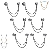 マグネット 裾上げ マグネット多用途服飾クリップ【2025新型-6個入】マグネットバックル 衣類クリップ ウエスト調整ボタン チェーン付き マ-グネットピン 裾上げ 強力 調整可能 裾チェーン おしゃれ 簡単 固定 ズボン 襟元 ドレス ポケット 袖口用 衣類ピン 女性の服ヒジャブピン装飾, 裾、袖、襟、ドレス用 (ガンブラック)