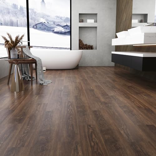 Vinyl Flooring - Wood Flooring Peel and Stick Floor Tiles Self Adhesive Floor Planks 2mm 36 Packs Waterproof for Kitchen Living Room Floor Planks (5.02 m²,Ipa)
