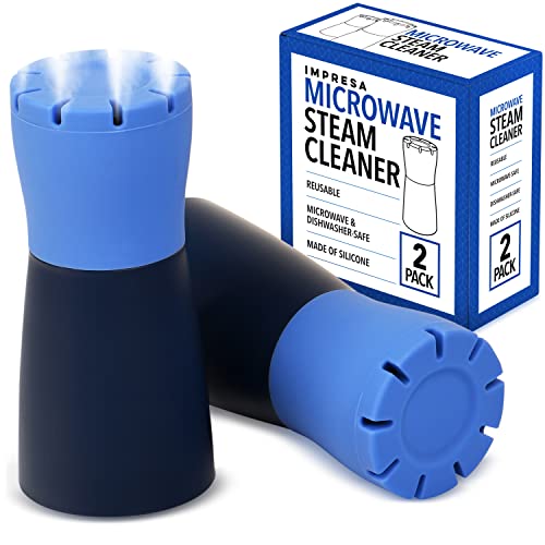 IMPRESA [2 Pack] Blue Microwave Steam Cleaner for Quick Effortless Cleaning - Microwave Cleaner Steam Device, Just Add Vinegar and Water to Get Rid of Grime and Odor