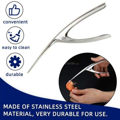 Shrimp Deveiner Tool, Shrimp Cleaner Knife Prawn & Seafood Peeler - Premium Ergonomic Handle Peeler Kitchen Tools (Stainless Steel) #TOP5