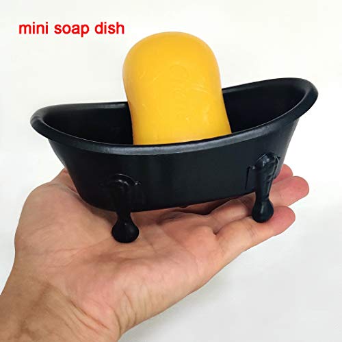 Tenfuju 5.5" Black Clawfoot Bathtub Metal Tube Decortative Soap Dish Holder Shower Bar Soap Tray For Bathroom Or Kitchen,1 Pack #TOP5