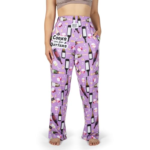 Collections Etc Corks are for Quitters Hilarious Wine Drawstring Lounge Pants4